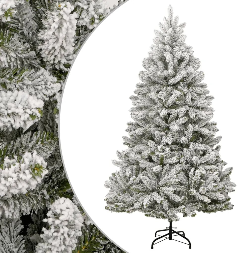 Albero di Natale Artificiale con Neve Fioccata Incernierato, Albero Natale Artificiale Incernierato con Neve Fioccata 240 cm V