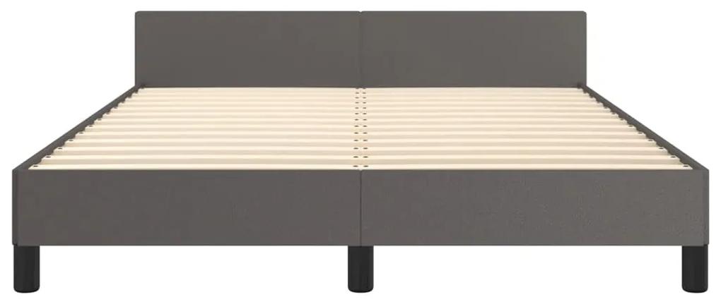 Giroletto con testiera grigio 140x200 cm in similpelle