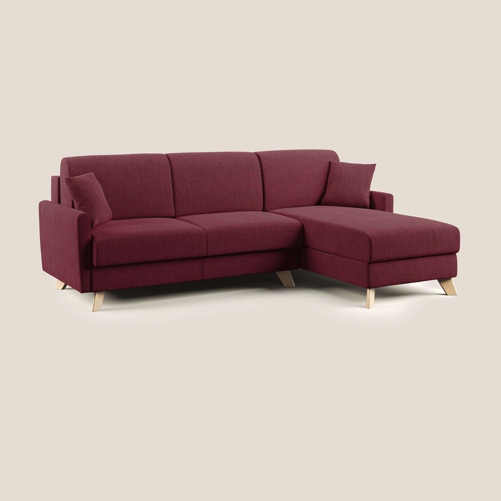Edgar divano letto angolare in tessuto felis impermeabile T03 rosso