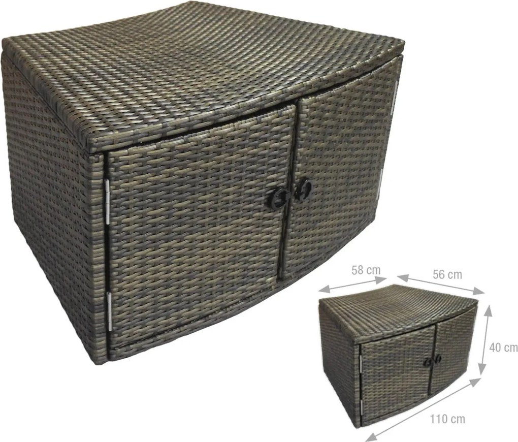 Vasca Idromassaggio da Esterno Semirigida Riscaldata 4 Posti con Mobili Ø156x70 cm NetSpa Vita Nera...