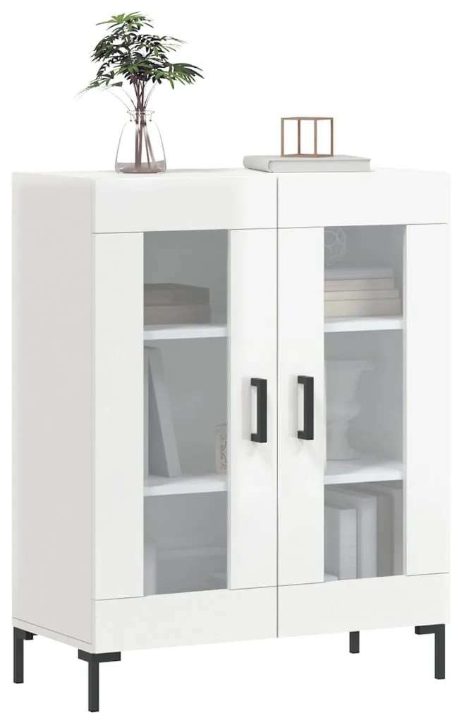 Credenza 69,5x34x90 cm in legno multistrato bianco lucido