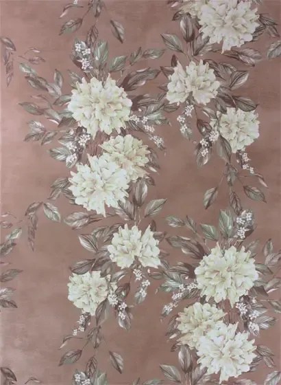 Osborne & Little Carta da parati Rhodora - Cream/ Sage/ Rose Gold