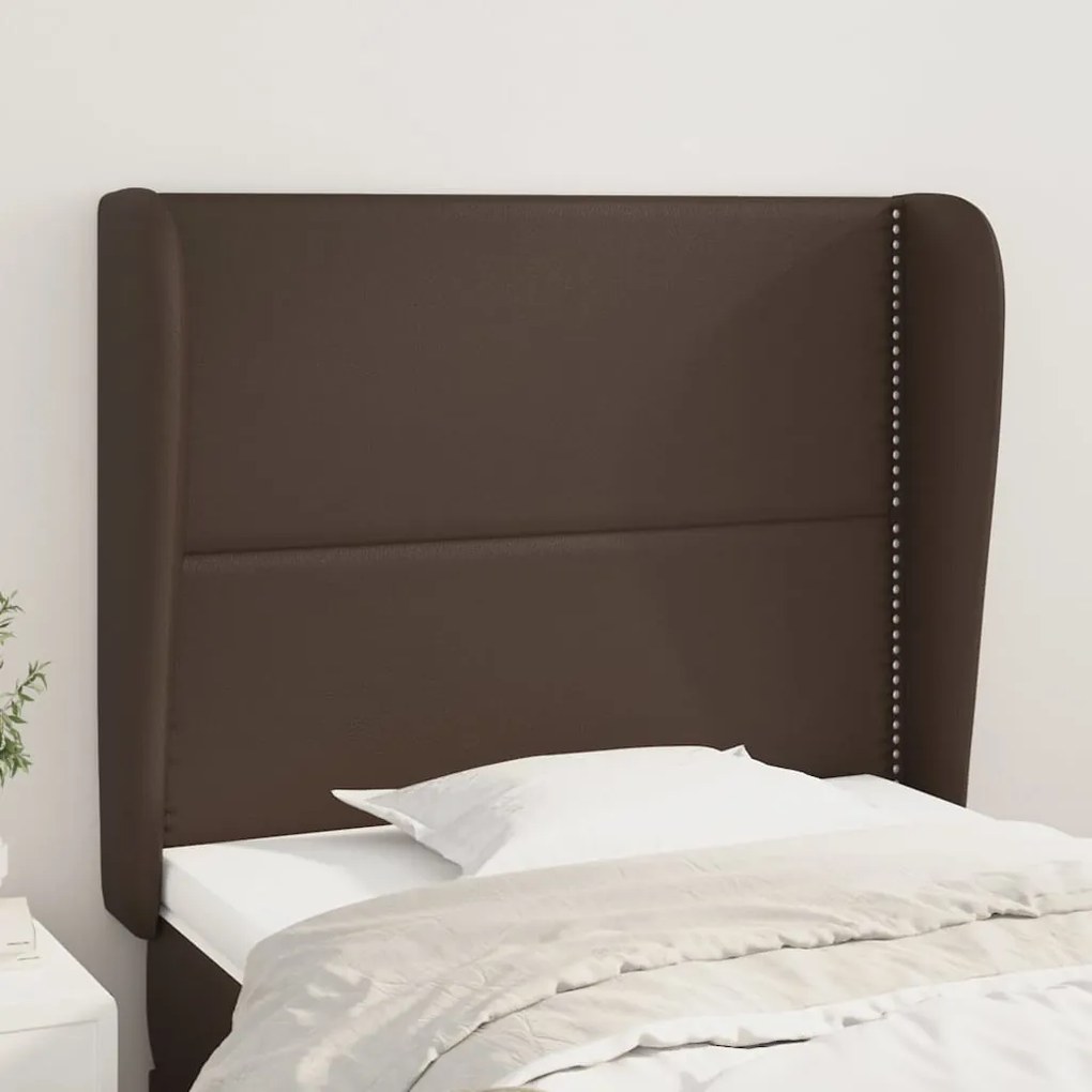 Testiera Ad Orecchio Marrone 93x23x118/128 Cm İn Similpelle /