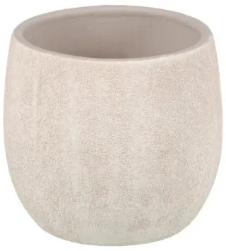 Vaso Crema Ceramica Sabbia 18 x 18 x 17,5 cm