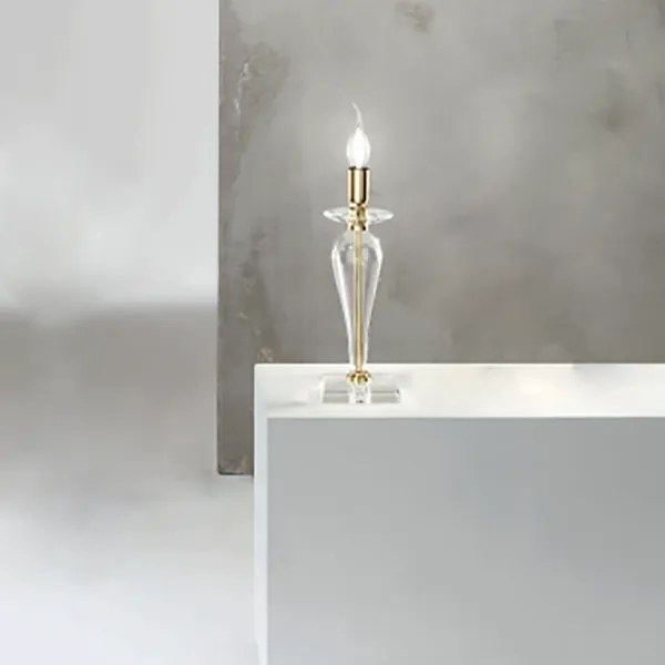 Lampada da tavolo PAGANINI in vetro lavorato a mano Oro 11x32 cm