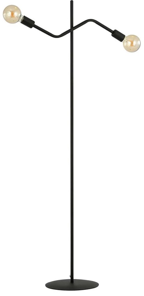 Plafoniera Moderna Febe Acciaio Nero 2 Luci E27 Ip20