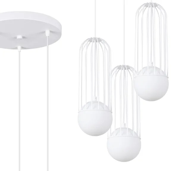 Sollux SL.1335 - Lampadario a sospensione con filo BRINA 3xG9/8W/230V bianco
