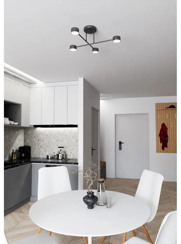 Lampada da soffitto in acciaio HALO 4 bianco/nero 4xGX53 Colore del corpo Nero