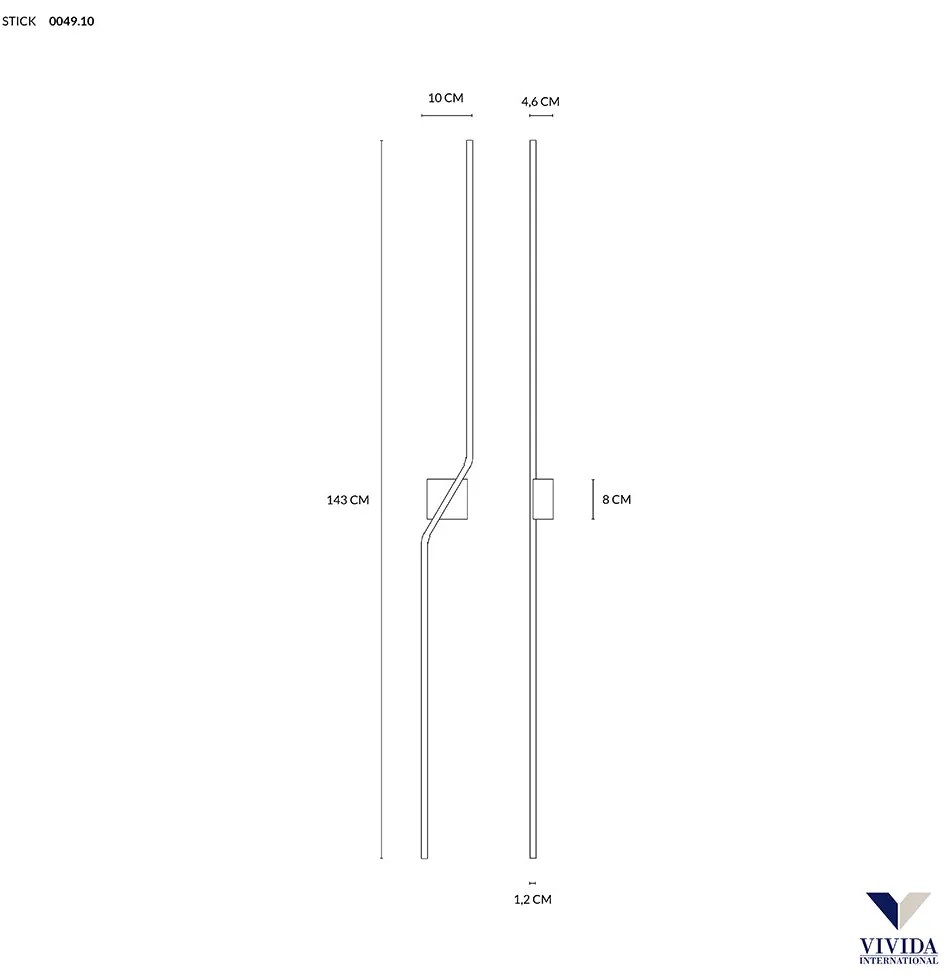 Stick da parete bianco 10w 3000k