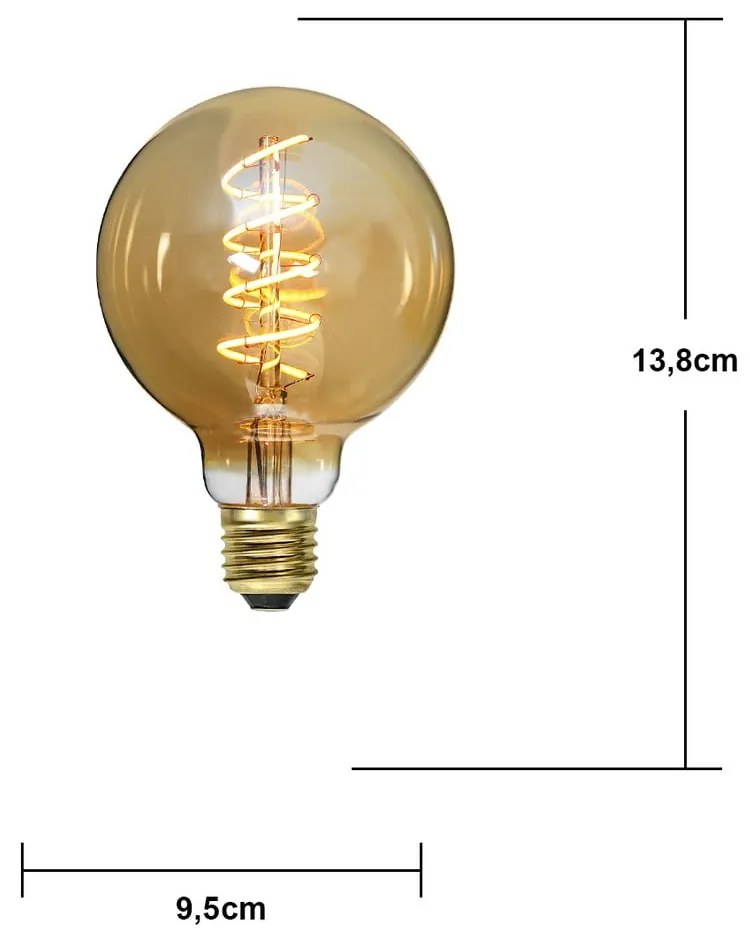 Lampadina con filamenti con intensità regolabile con luce bianca calda con presa E27, 3 W Spiral Filament – Star Trading