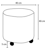 Pouf KIMA Ø 40 cm crema/grigio