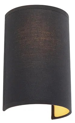 Lampada da parete moderna nera e oro - Simple Drum