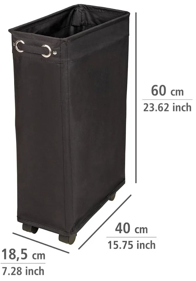 Cesto portabiancheria nero Corno - Wenko