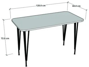 Tavolo Da Cucina Stile Industrial 120x60x73 Gambe A Piramide Pyra Rovere