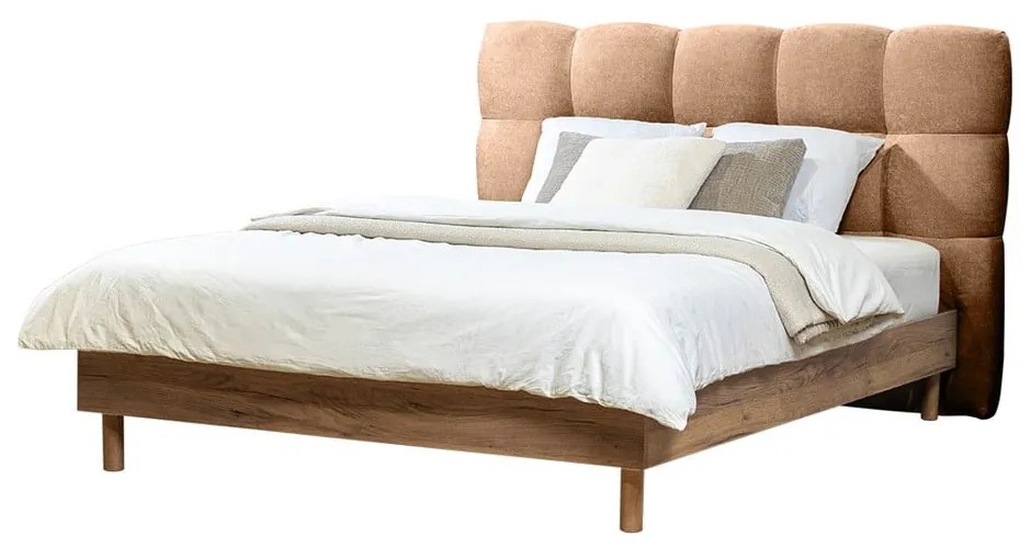 Letto matrimoniale imbottito rosa chiaro rete inclusa 160x200 cm Kumo - Bobochic Paris