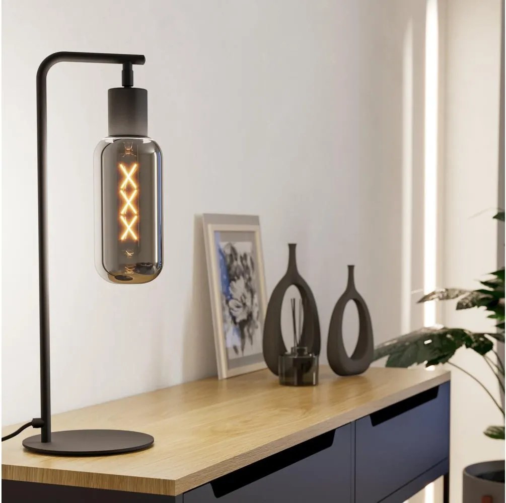 Eglo 901007 - Lampada da tavolo MAIONE 1xE27/4W/230V nera/fumé