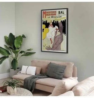 Quadro - Moulin Rouge - La Goulue In cornice nera di legno 60x90