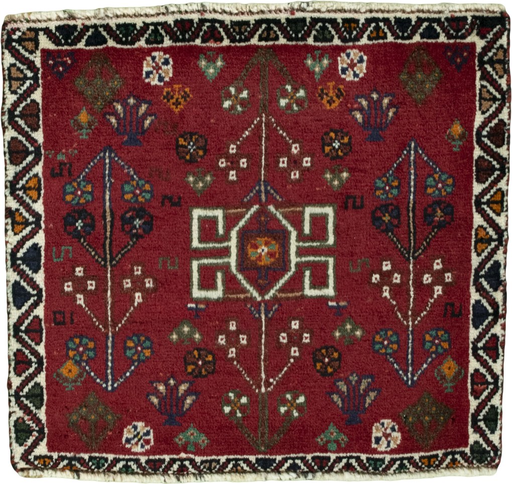 Shiraz Tappeto persiano 60 x 60 Rosso (Iran) Annodato A Mano