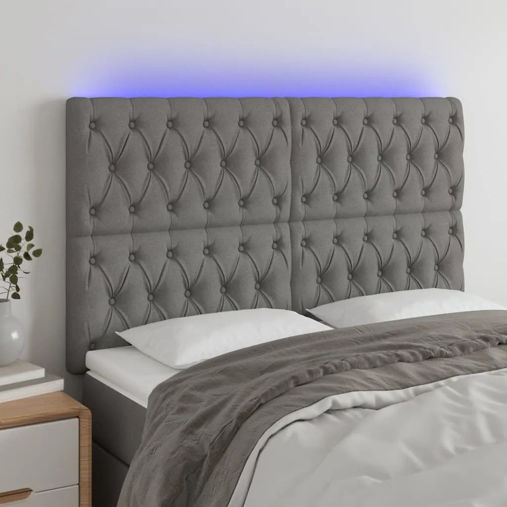 Testiera A Led Grigioscuro 160x7x118/128cm İntessuto /