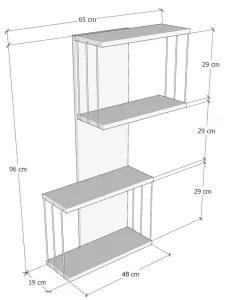 Mensola DESTAN 96x65 cm antracite/marrone