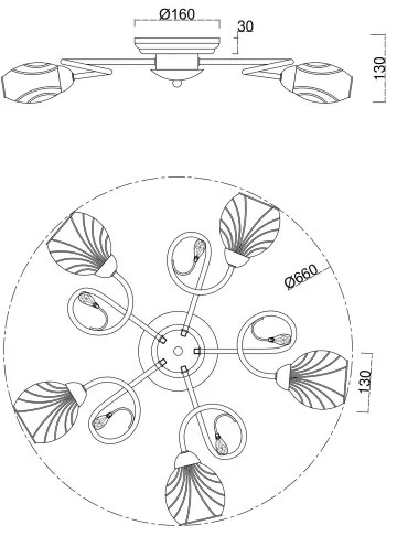 Brilagi - Lampadario a plafone MEGAPOLIS 5xE14/60W/230V oro