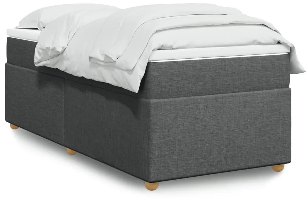 Giroletto A Molle Con Materasso Grigio Scuro 90x190 Cm Tessuto /