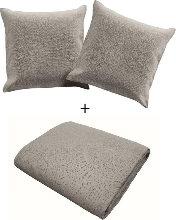 Set con copriletto e federa grigio in microfibra 240x260 cm Romane – douceur d'intérieur