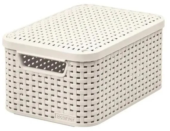Scatola con coperchio color crema in plastica 20x29x14 cm Style – Curver