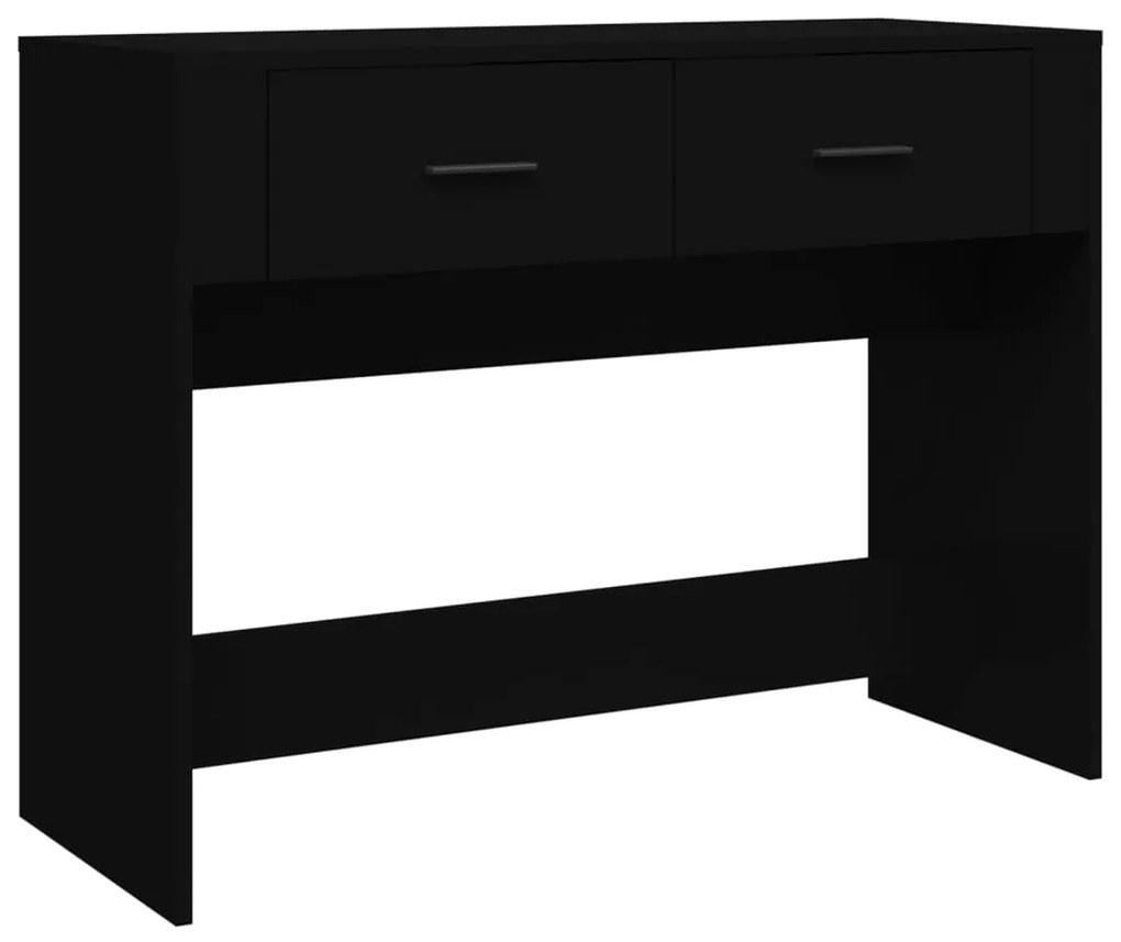 Tavolino consolle nero 100x39x75 cm in legno multistrato