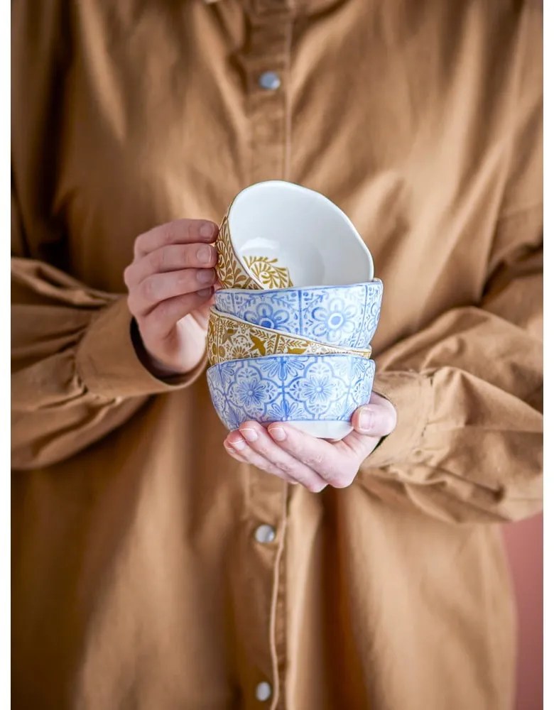 Ciotoline in set blu e arancioni in gres 4 pz 200 ml Milton – Bloomingville