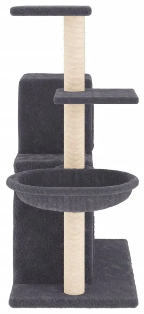 Albero per gatti con tiragraffi in sisal grigio scuro 83 cm