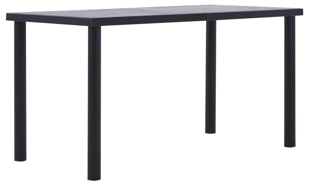 Tavolo Da Pranzo Nero E Grigio Cemento 140x70x75 Cm İn Mdf /