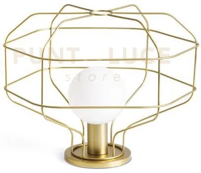 Wire lampada da tavolo gabbia oro 1 luce attacco g9 dimmer sul cavo...