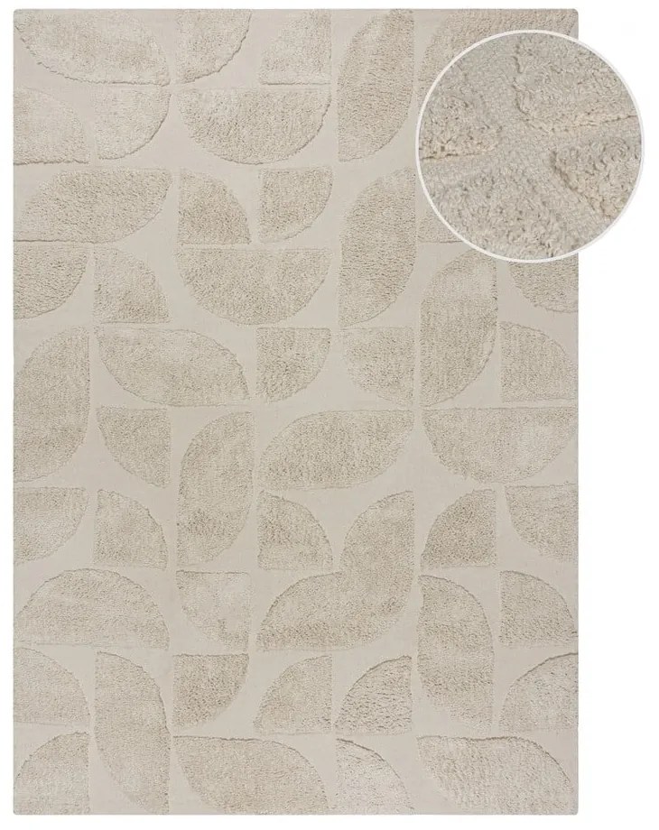 Tappeto in cotone intrecciato a mano color crema 120x170 cm Ada Arch Geo - Flair Rugs