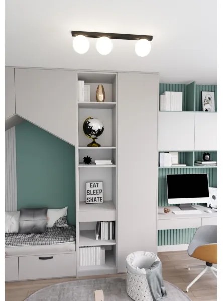 Plafoniera FIT 3xE14/10W/230V nero/bianco