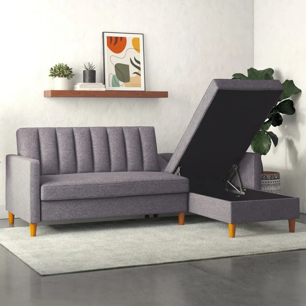 Divano letto grigio angolare Celine - Støraa