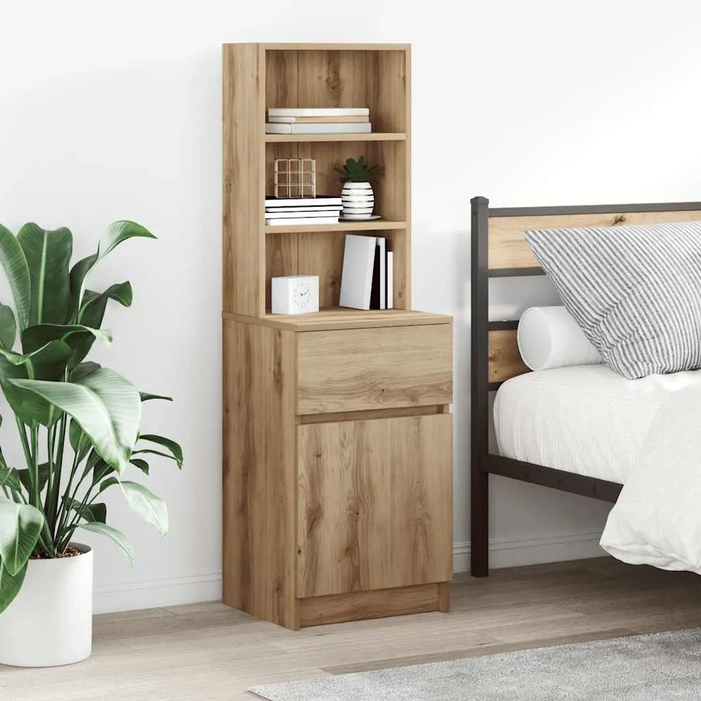 Comodino Rovere Artigianale 39x35x125 Cm İn Legno Multistrato /