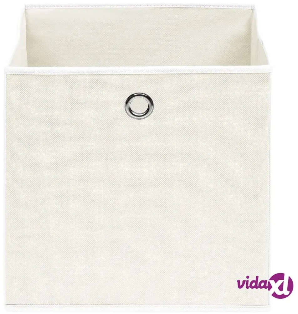 vidaXL Scatole Portaoggetti 4pz Bianche 32x32x32 cm Tessuto