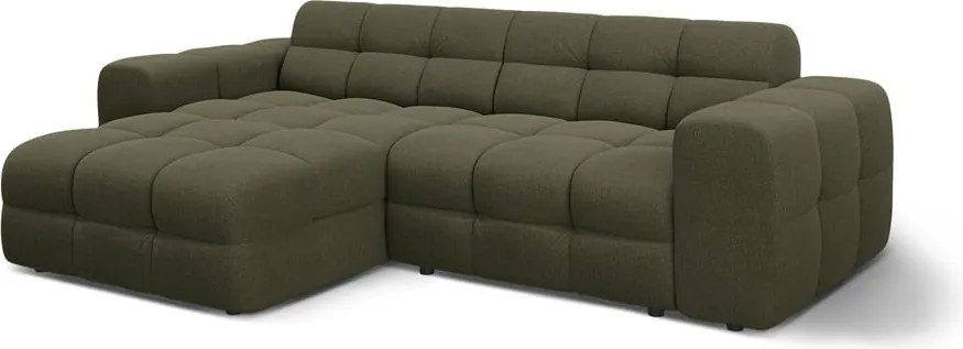 Divano angolare verde (con penisola a sinistra/con chaise lounge) Kendal – Micadoni