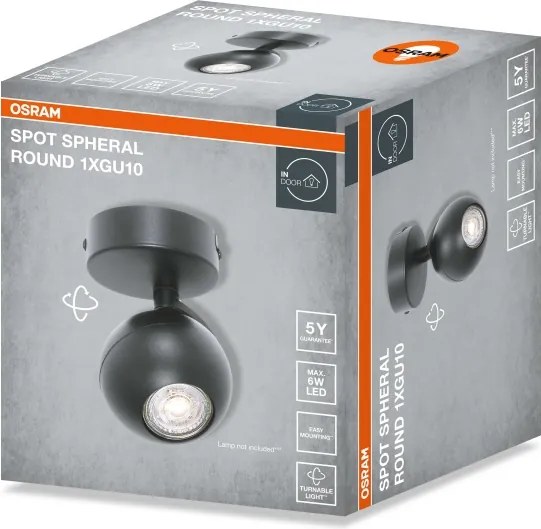 Osram - Faretto SPOT SPHERAL 1xGU10/6W/230V nero