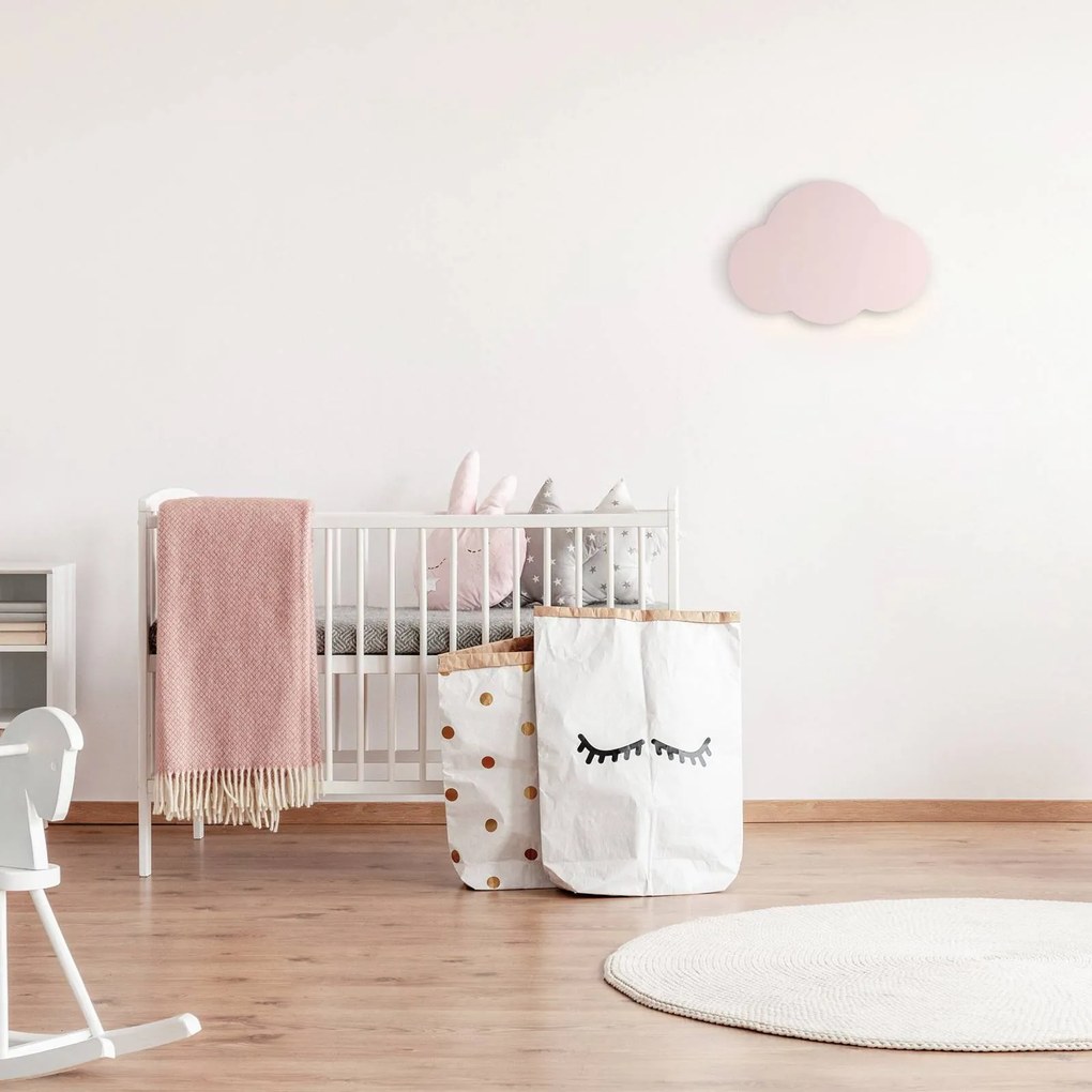 Applique Cloud, rosa, larghezza 38 cm, metallo, nuvola, G9 Cloud TK Lighting, dimmerabile, Violetto / Fucsia / Rosa, Cameretta, Metallo, Giovanile, Applique
