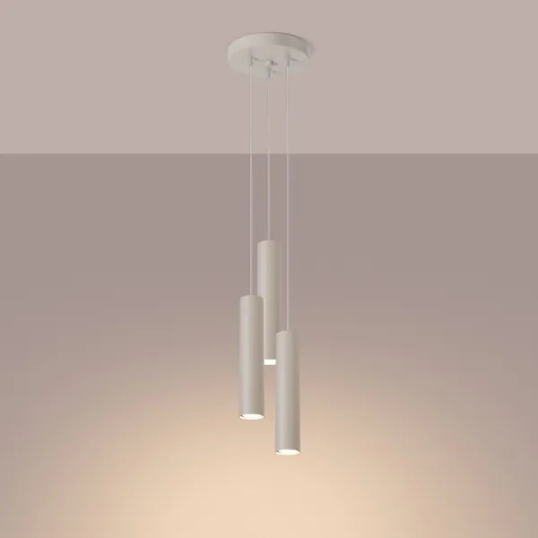 Sollux SL.1482 - Lampadario a sospensione con filo LAGOS 3xGU10/10W/230V color crema