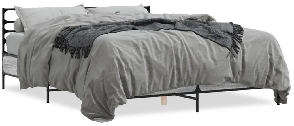 Giroletto Grigio Sonoma 160x200 Cm İn Legno Multistrato Metallo /