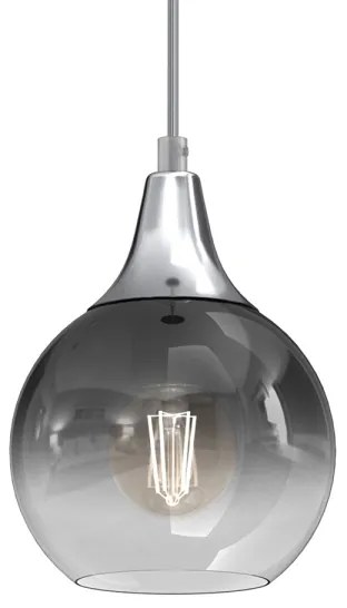 Lampadario a sospensione con filo MONTE 1xE27/60W/230V d. 15 cm cromo opaco