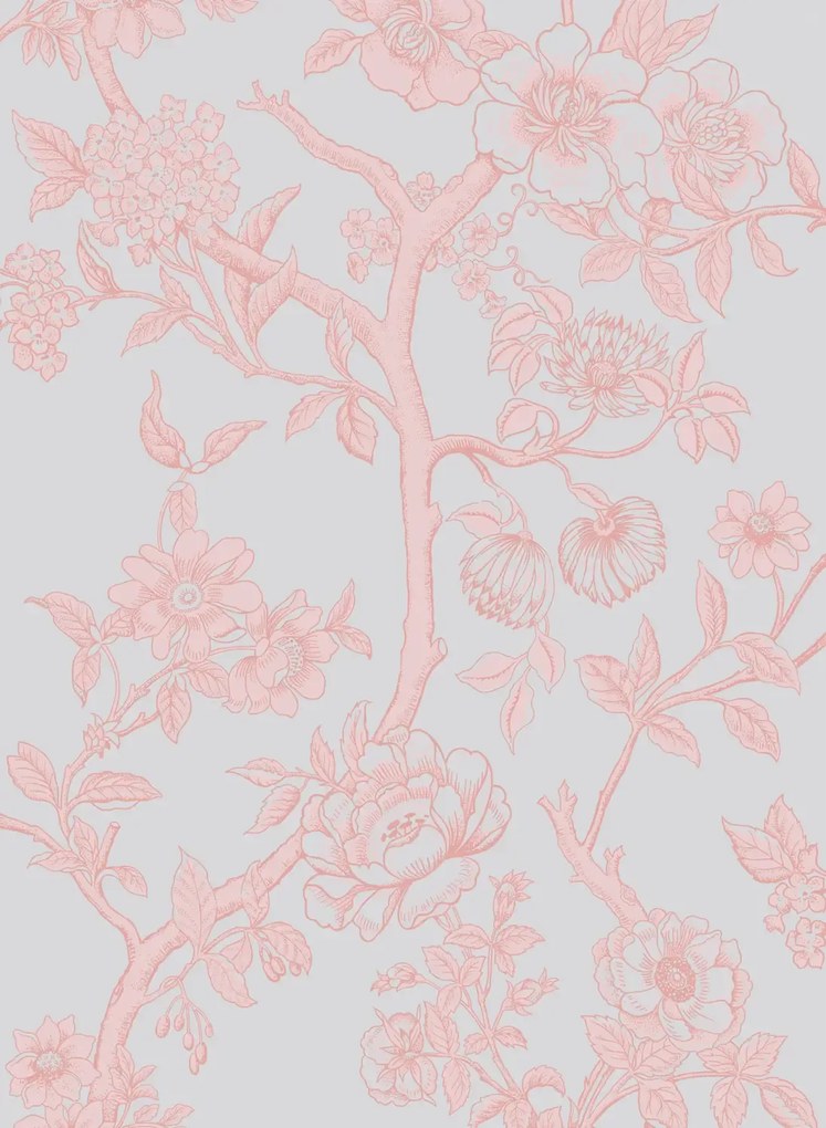 Cole & Son Carta da parati Paradise Tree - Pastel Blue and Soft Pink