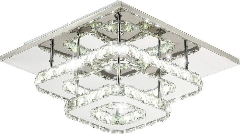 Lampada Da Soffitto Cristallo Plafoniere LED 24W Quadrato APP410-C