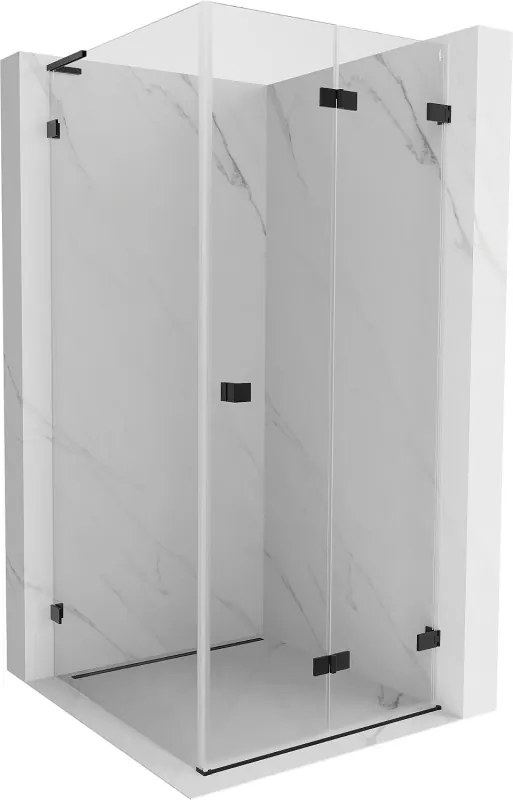 Mexen Lunar-F L cabina doccia pieghevole destra 90 x 90 cm, trasparente, nero - 836L-090-090-70-00-P