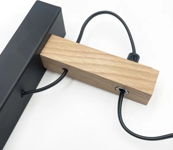 Lampada da parete LEANDRA 1xE27/15W/230V rovere/nero