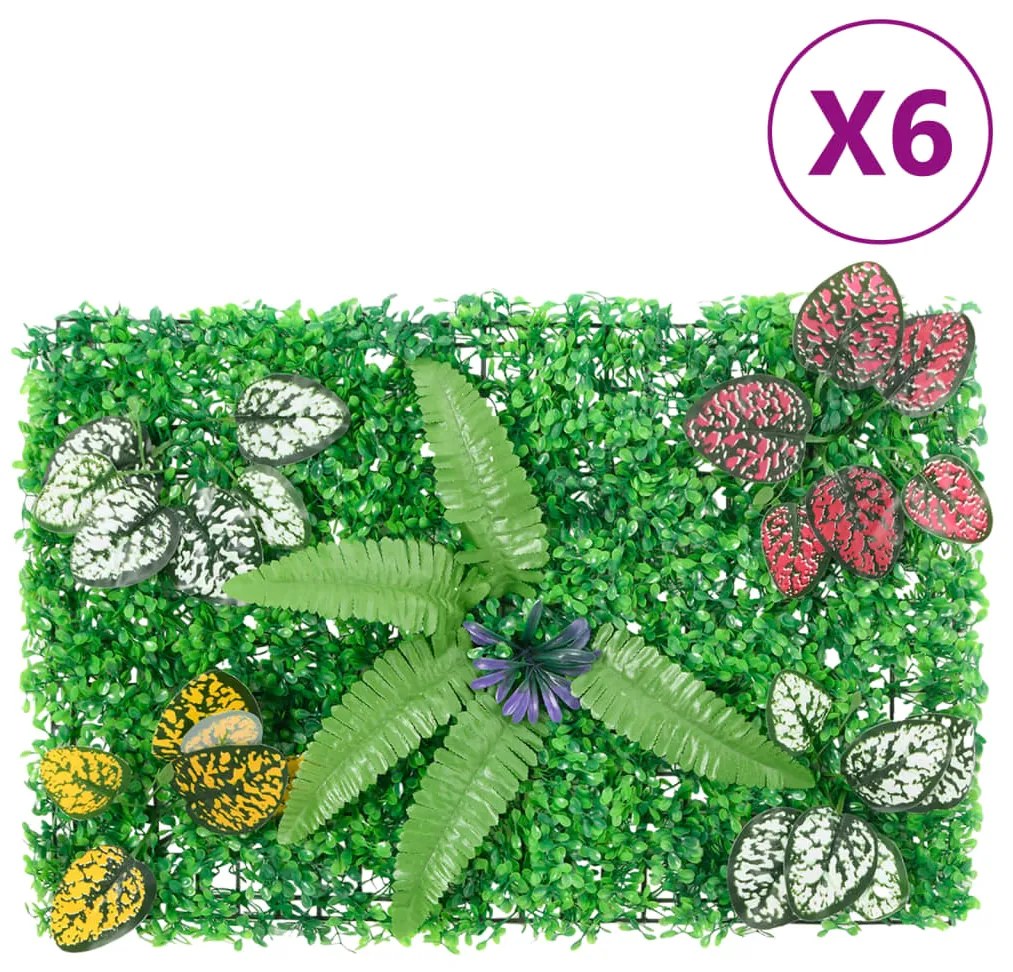 Recinzione Piante Artificiali 6 Pz Verde 40x60 Cm /