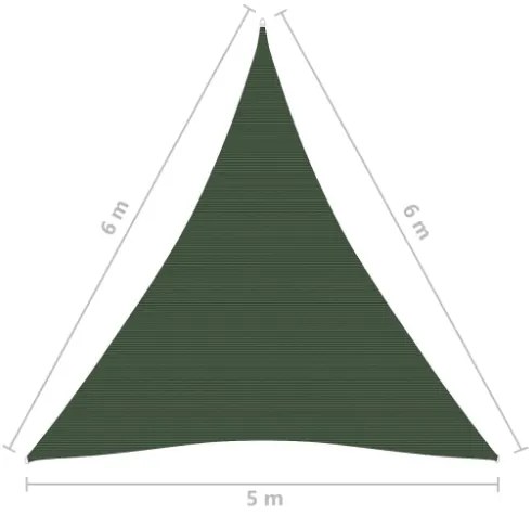 Vela Parasole 160 g/m² Verde Scuro 5x6x6 m in HDPE